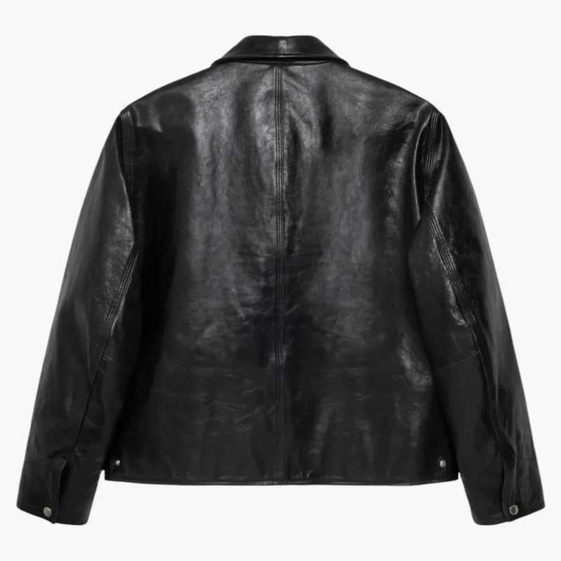 Stussy Leather Garage Jacket Black