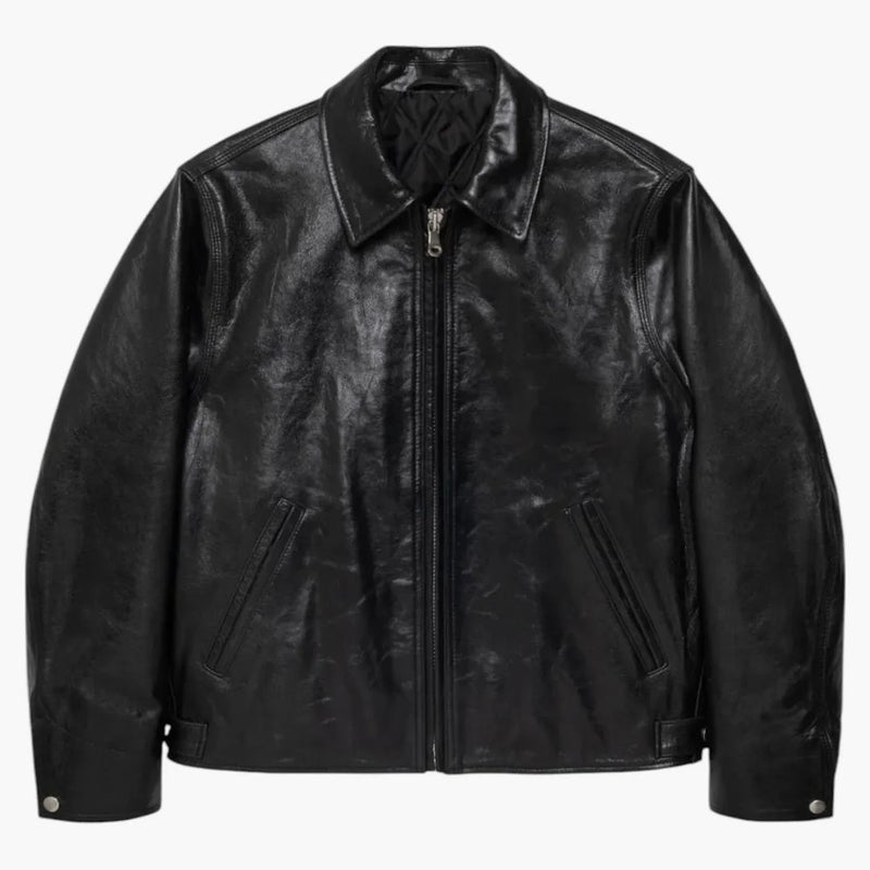 Stussy Leather Garage Jacket Black