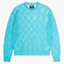 Stussy Loose Knit Cross Cable Sweater Cyan