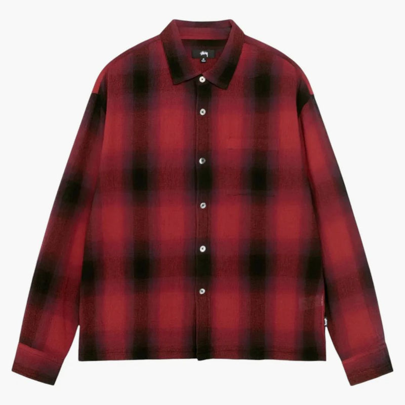 Stussy Loose Weave Plaid Shirt Red