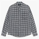 Stussy Matthew Printed Plaid Shirt Blue