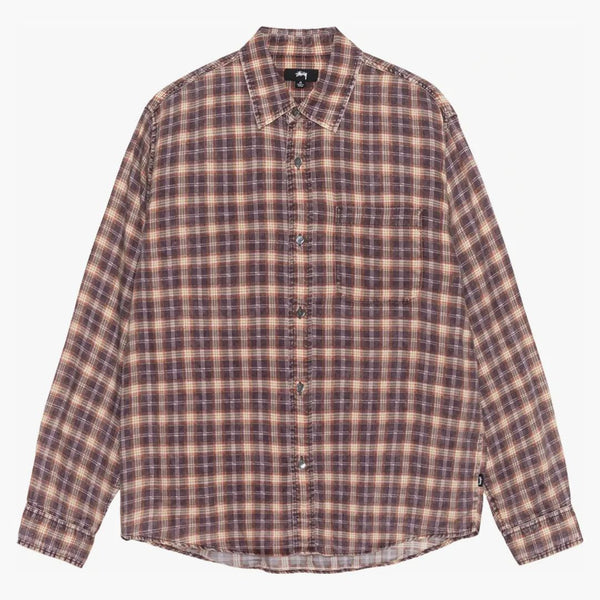 Stussy Matthew tištěná kostkovaná košile cihla