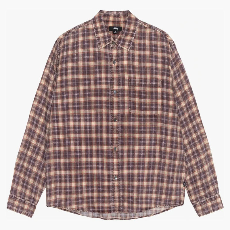 Stussy Matthew tištěná kostkovaná košile cihla