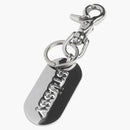 Stussy Metal Tag Keychain Silver