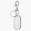 Stussy Metal Tag Keychain Silver