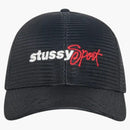 Stussy Mid-depth Sport Mesh Snapback Black