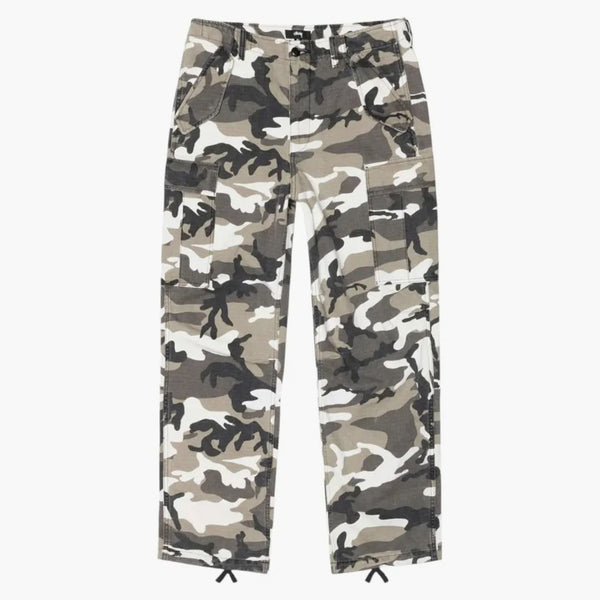 Stussy vojenský ripstop nákladní kalhoty Snow Camo