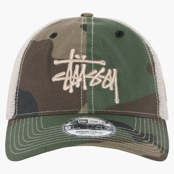 Stussy New Era 9twenty Basic Trucker Woodland Camo