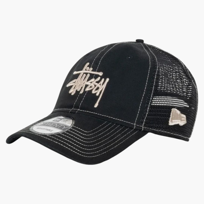 Stussy New Era 9twenty Washed Basic Trucker Night Black