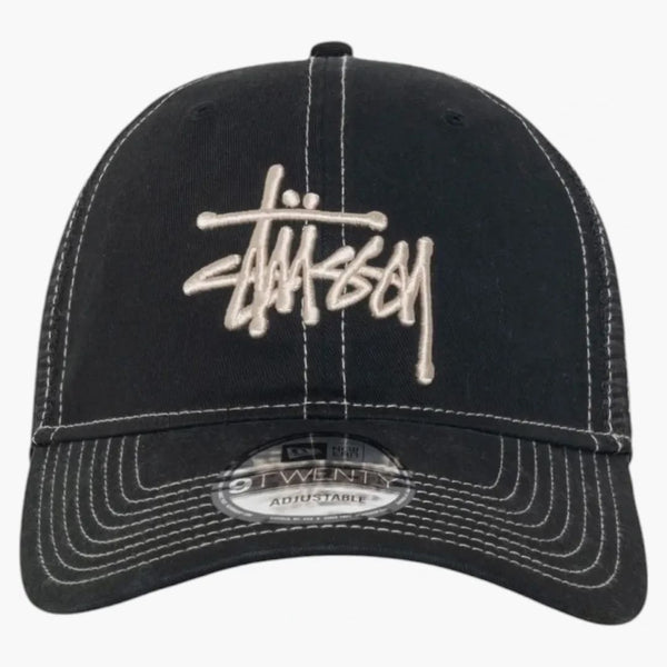 Stussy New Era 9twenty Washed Basic Trucker Night Black