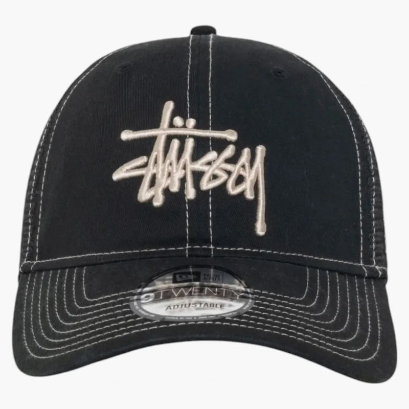 Stussy New Era 9twenty Washed Basic Trucker Night Black