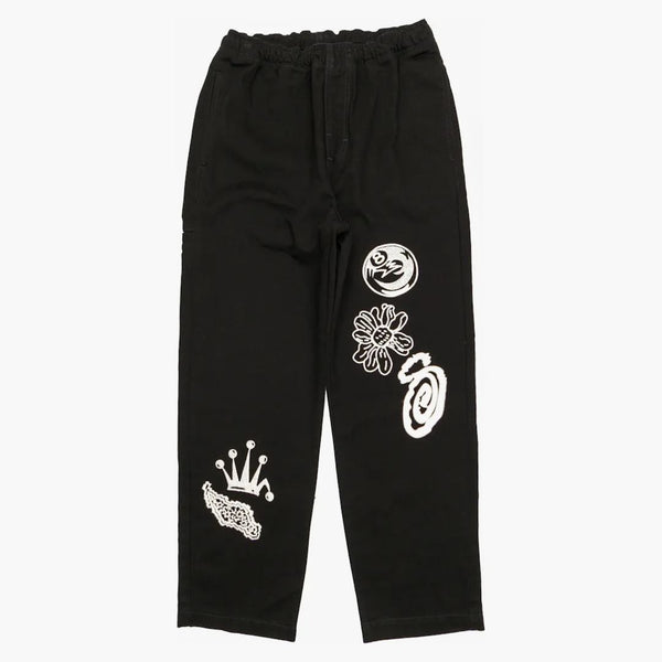 Stussy Noma ikona Beach Pant Washed Black