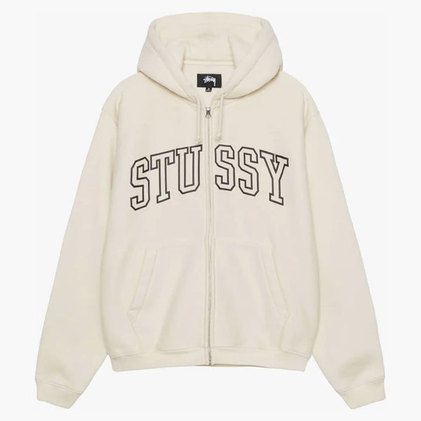 Stussy Outline Zip Hoodie Ivory