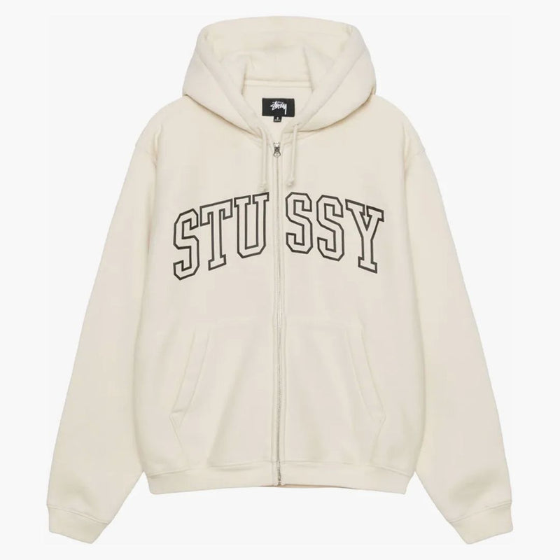 Stussy Outline Zip Hoodie Ivory