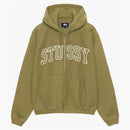 Oliva con cappuccio zip con contorno stussy