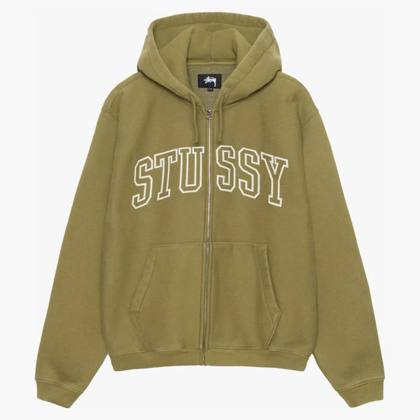 Stussy Outline Zip Hoodie Olive