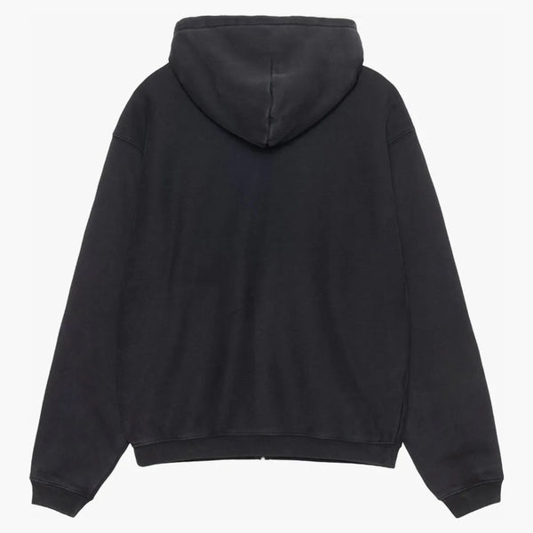 Stussy Outline Zip Hoodie Washed Black