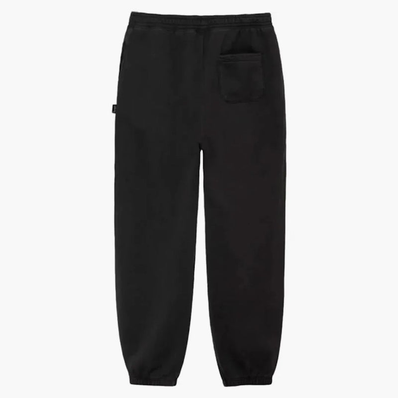 Stussy pigment obarvené fleece kalhoty černé