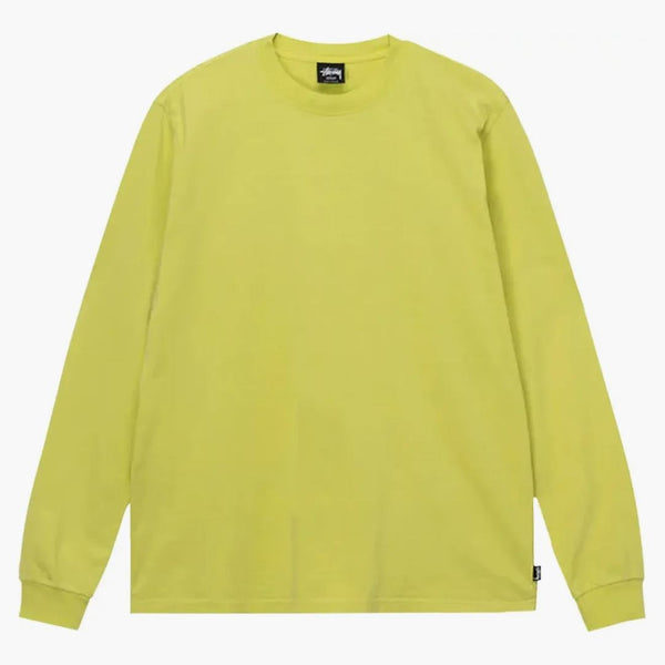 Stussy Pigment obarvená posádka s dlouhým rukávem Top Yellow