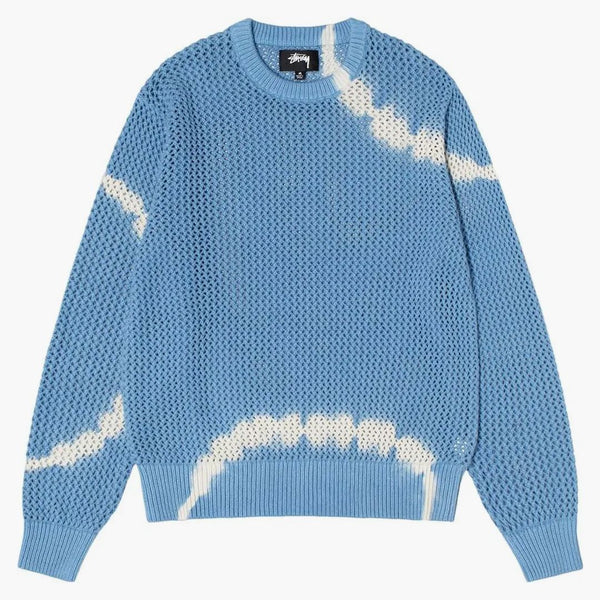 Stussy pigment obarvený volný rozchod svetr kravata barviva/modrá