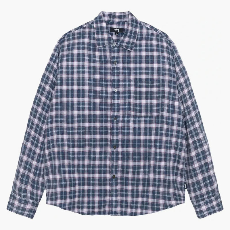 Stussy Plaid Matthew Printed Shirt Navy