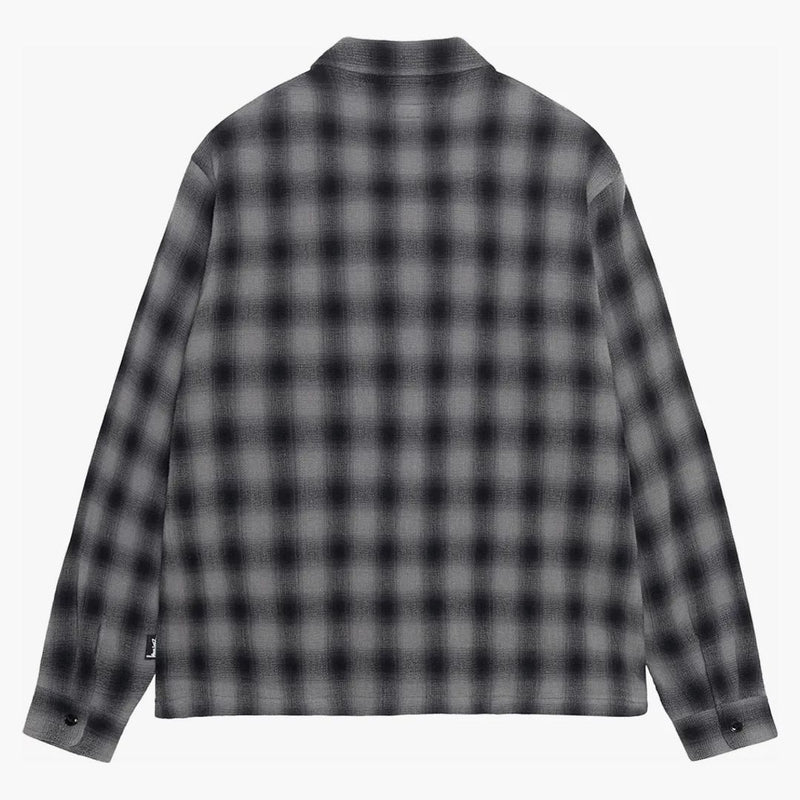 Stussy Plaid Twisted Yarn Zip Shirt Charcoal