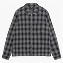 Stussy Plaid Twisted Yarn Zip Shirt Charcoal