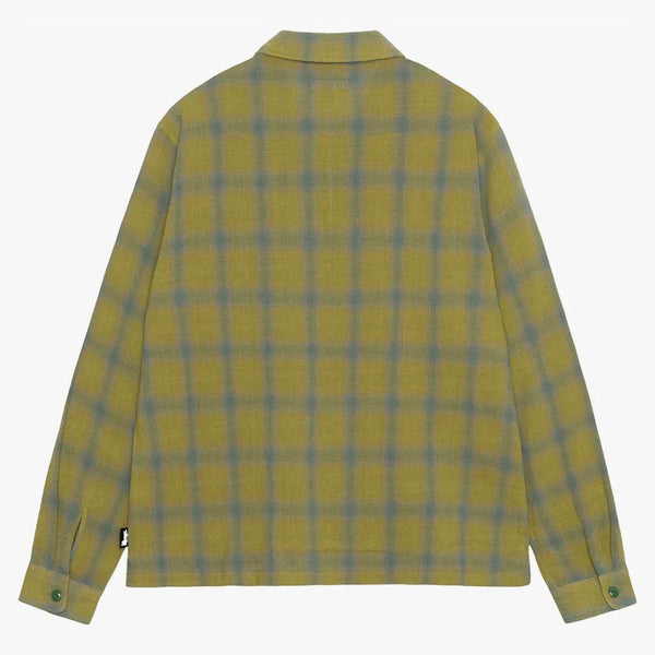Stussy Plaid Twisted Yarn Zip košile zelená