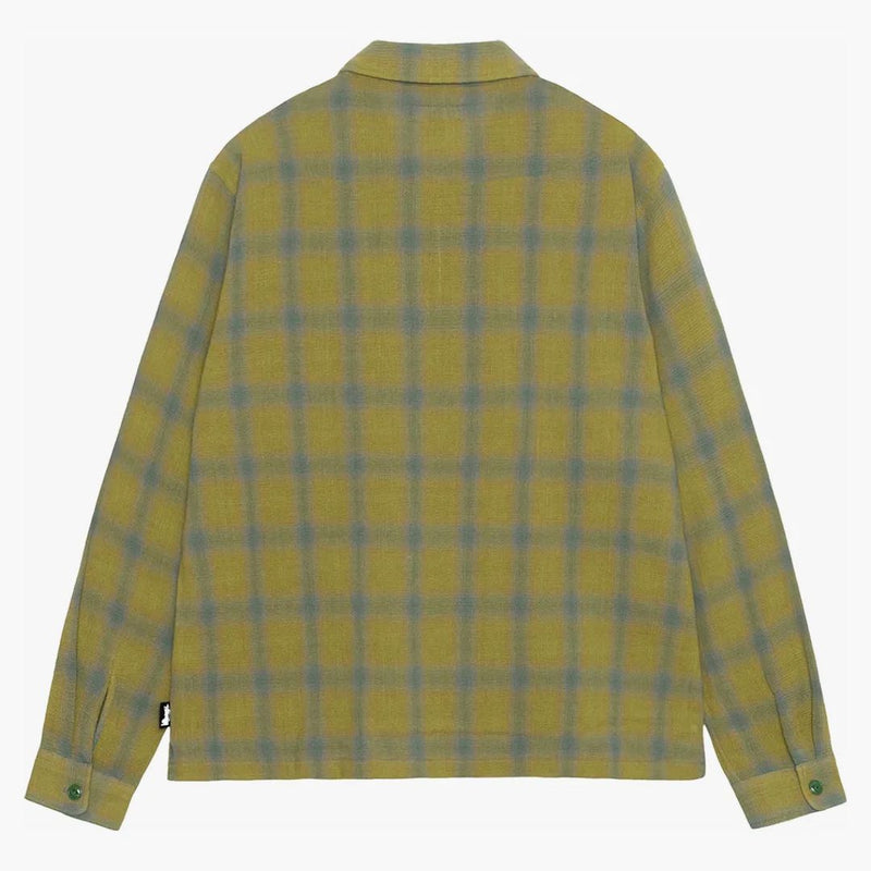 Stussy Plaid Twisted Yarn Zip košile zelená
