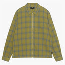 Stussy Plaid Twisted Yarn Zip Shirt Green