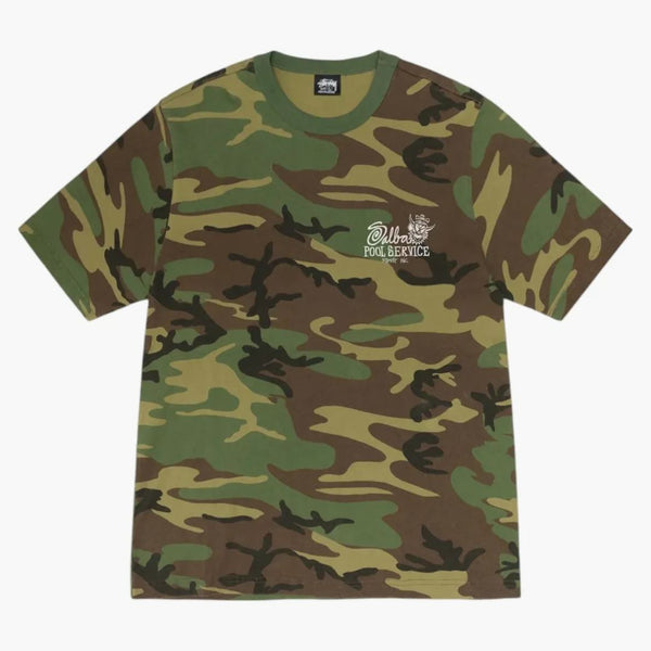 Stussy Pool Service Pigment obarvený čaj camo