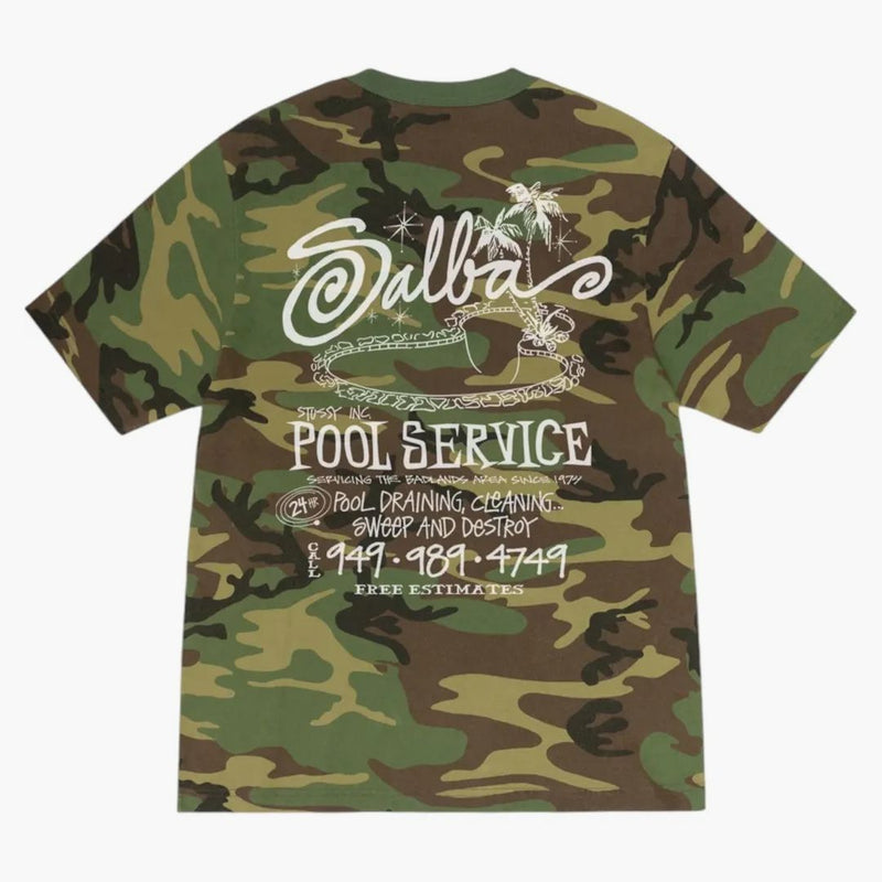 Stussy Pool Service Pigment obarvený čaj camo
