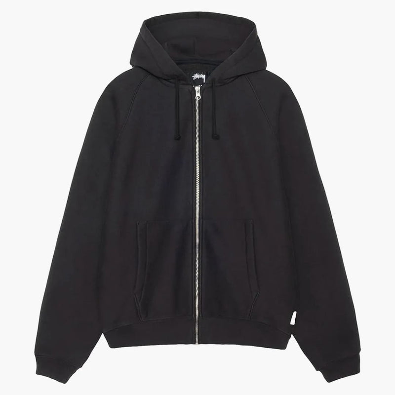 Stussy Raglan Zip Hoodie Washed Black
