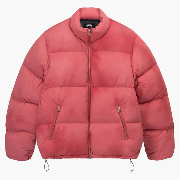 Stussy Recycled Nylon Down Puffer Jacket Faded Red