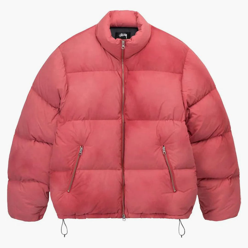 Stussy Recycled Nylon Down Puffer Jacket Faded Red