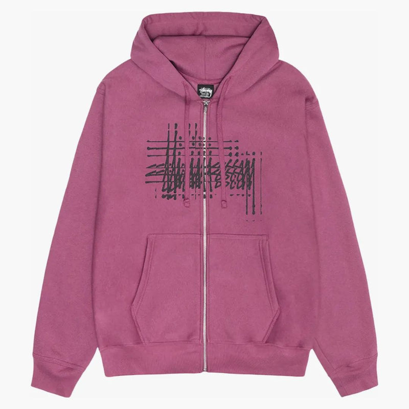 Stussy refrakted zip mikina berry
