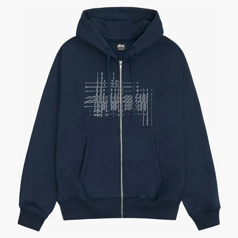 Stussy refratované zip mikiny námořnictvo