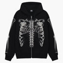 Stussy Rib Cage Zip Hoodie Black/white
