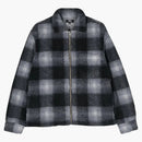 Stussy Shadow Plaid Sherpa Zip Black