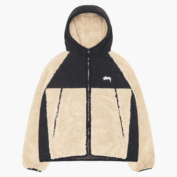 Stussy sherpa chaqueta con capucha beige