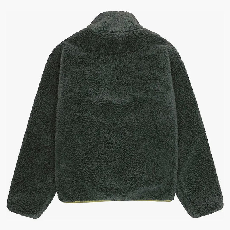 Stussy Sherpa Reverzibilní bunda tmavě zelená