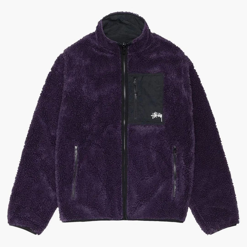 Stussy Sherpa Reverzibilní bunda fialová
