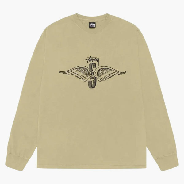 Stussy Skull Wings L/s Pigment Dyed Tee Elm