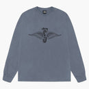 Stussy Skull Wings L/s Pigment Dyed Tee Navy