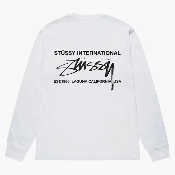 Stussy Smooth International L/S Tee White
