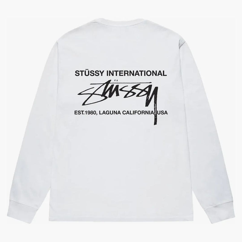 Stussy Smooth International L/S Tee White