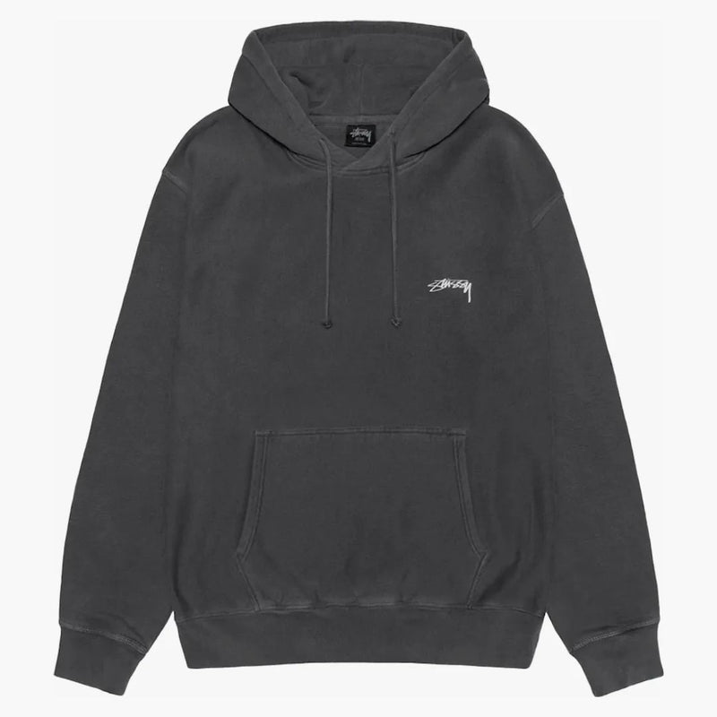 Stussy hladká pigmentová pigmentová obarvená mikina černá