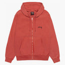 Stussy Smooth Stock Pigment Dyed Zip Hoodie Guava