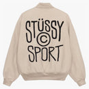 Stussy Sport Melton Varsity Jacket Oatmeal