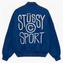 Stussy Sport Melton Varsity Jacket Royal